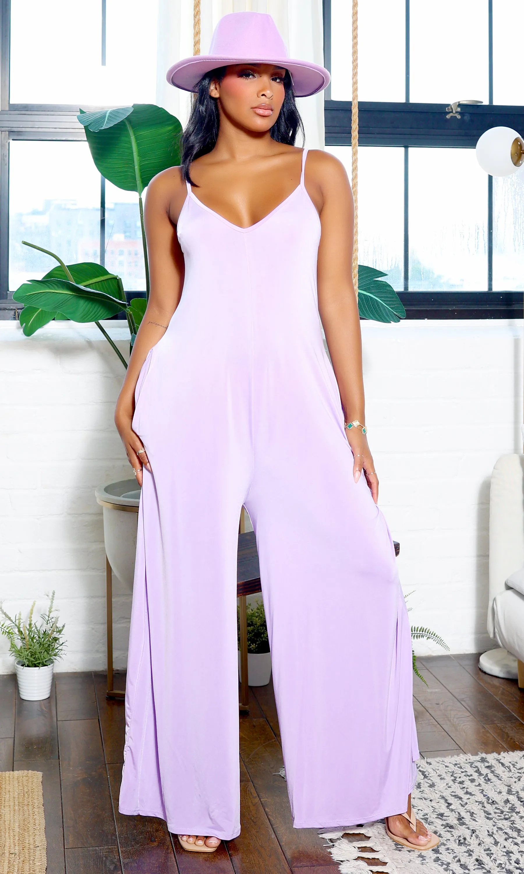 Stretch Chic Jumpsuit - Lavender sold by Cutely Covered product image thumbnail 2