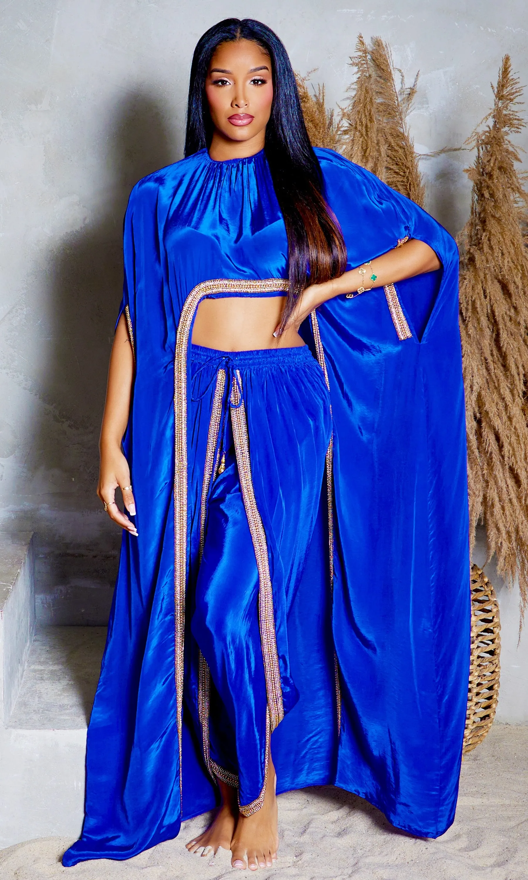 Hera | Cape Pants Set - Royal Blue sold by Cutely Covered