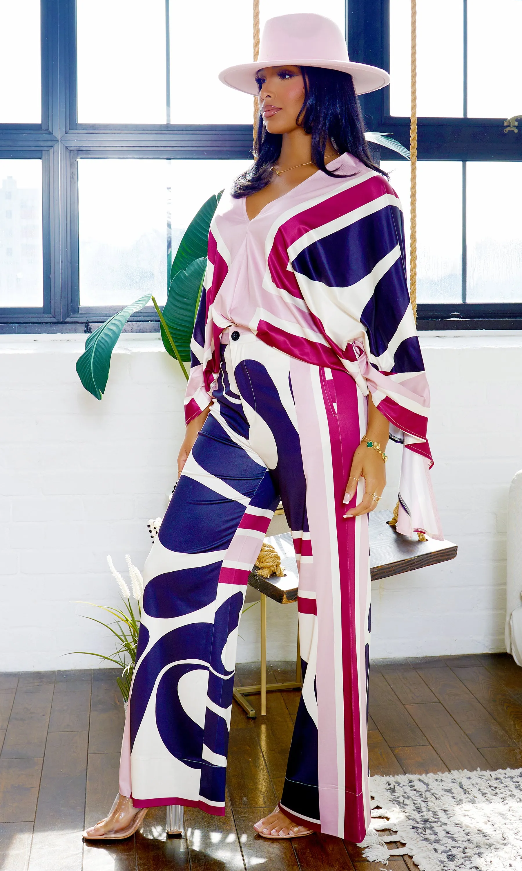 Bora Bora | Print Pants Set - Mauve B5 sold by Cutely Covered product image thumbnail 3