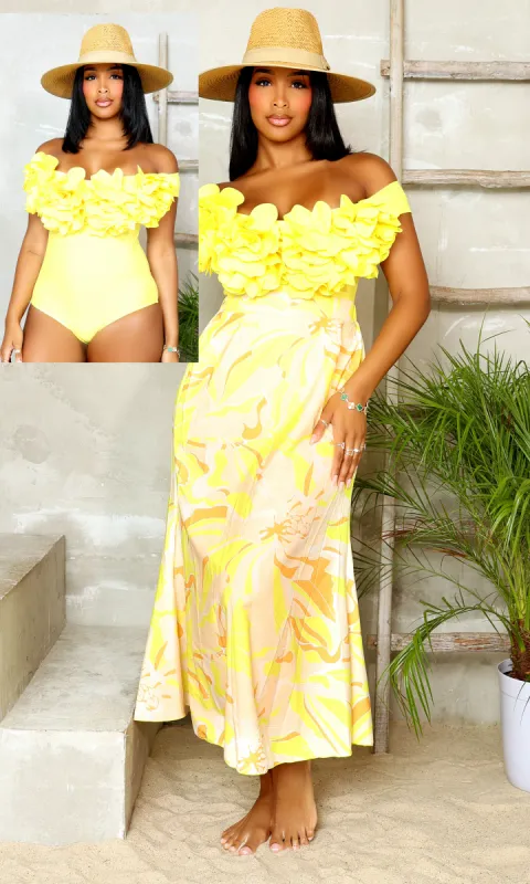 Lemon Love | One Piece Monokini Skirt Set L3 sold by Cutely Covered