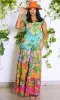 Sun-Kissed  | Orange Floral Maxi Dress sold by Cutely Covered