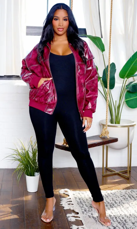 Millie | Classic Vintage Leather Jacket - Burgundy PREORDER Ships End November sold by Cutely Covered