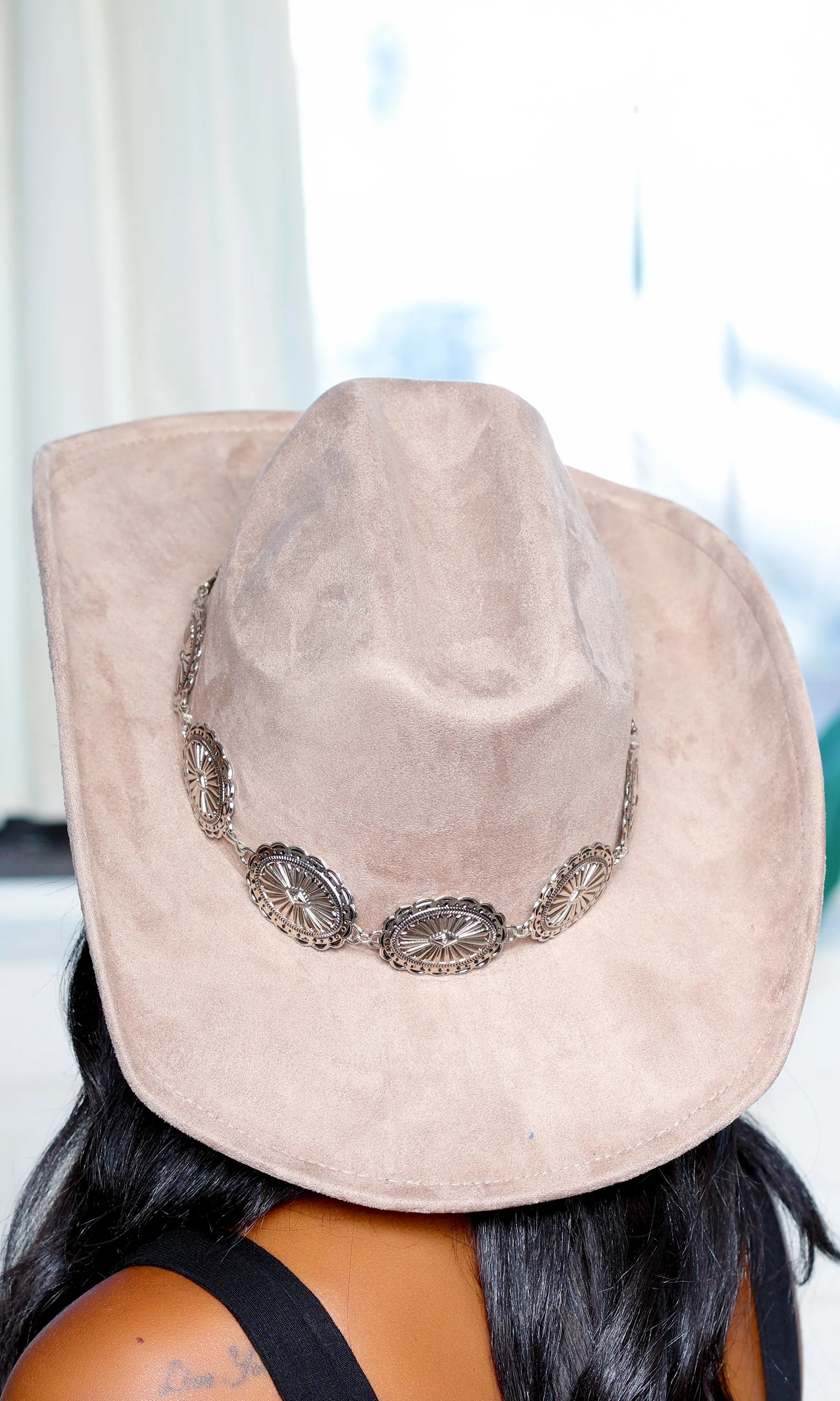 Western Silver Jewel Band Fedora - Dark Taupe sold by Cutely Covered product image thumbnail 4