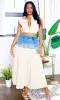 Juniper | Denim Detail Maxi Skirt sold by Cutely Covered