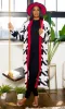 Houndstooth Detail Cardigan - H1-4 Black/ White/ Red sold by Cutely Covered