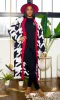Houndstooth Detail Cardigan - H1-4 Black/ White/ Red sold by Cutely Covered
