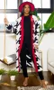 Houndstooth Detail Cardigan - H1-4 Black/ White/ Red sold by Cutely Covered