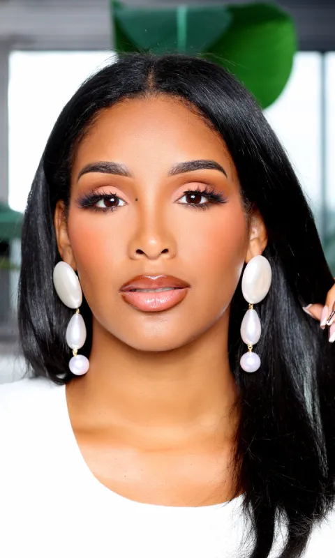 Keshi Pearl Drop Earrings sold by Cutely Covered