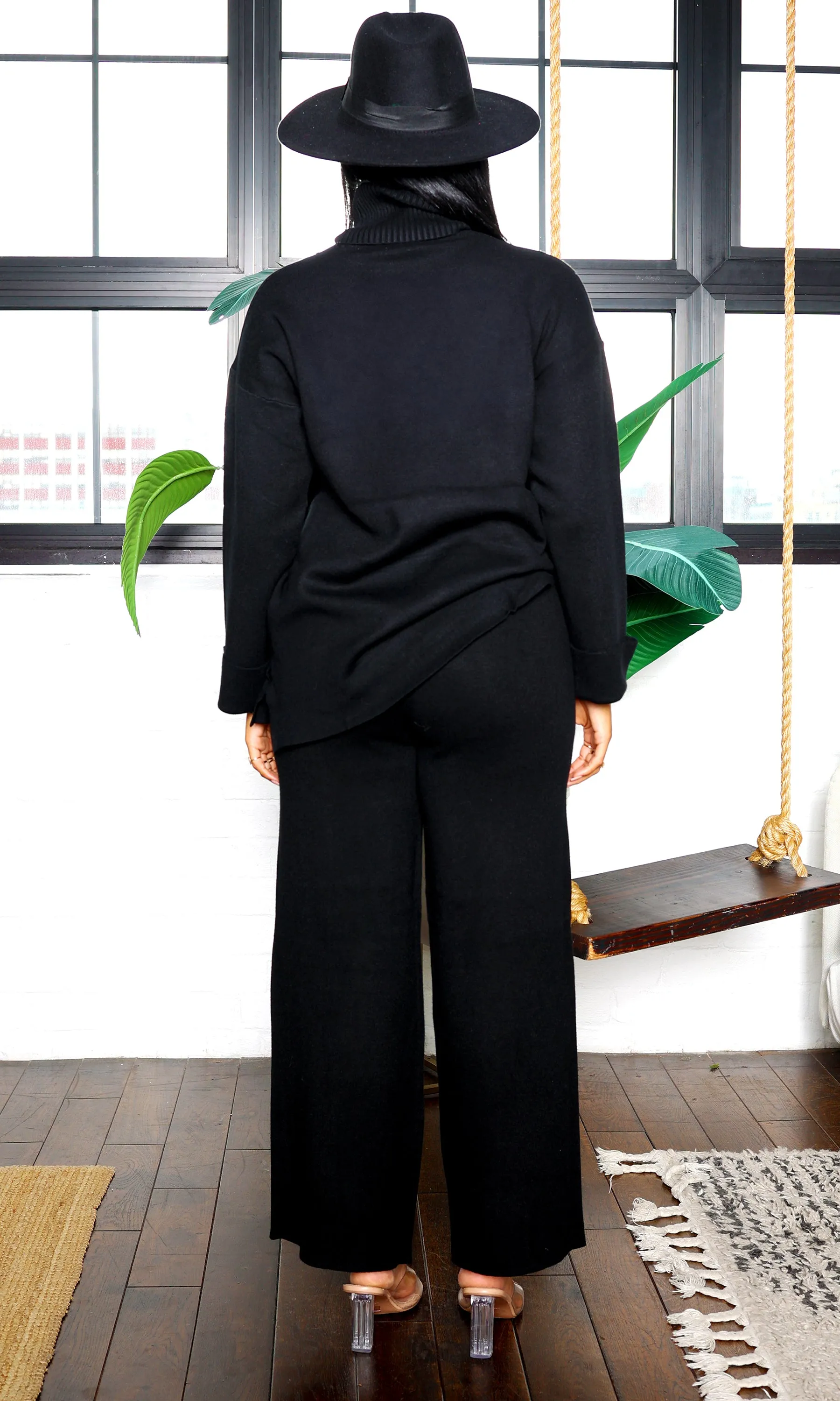 2Thique | Turtle Neck Set with Cuff Button Detail - Black sold by Cutely Covered product image thumbnail 5