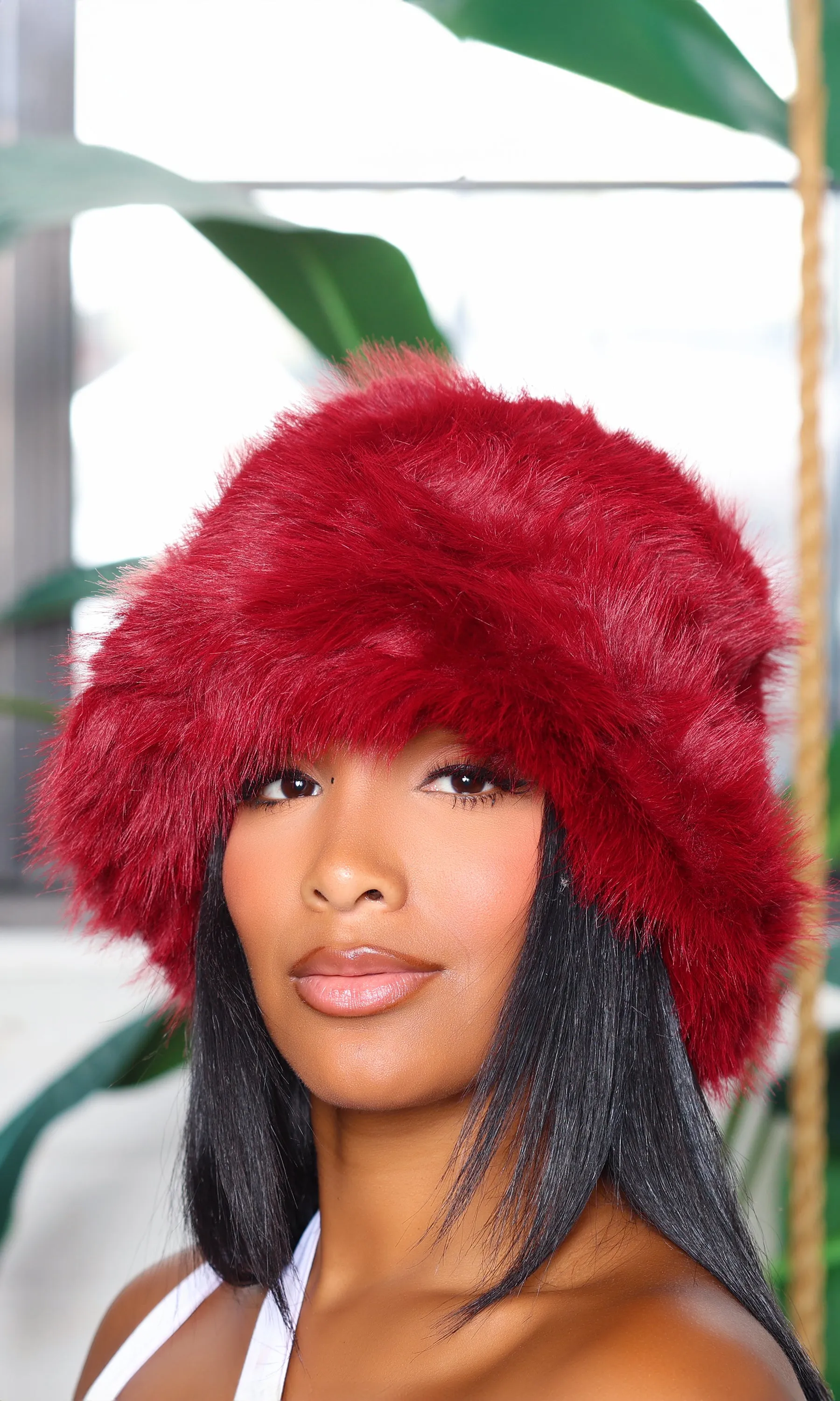 Faux Fur Hat - Burgundy sold by Cutely Covered