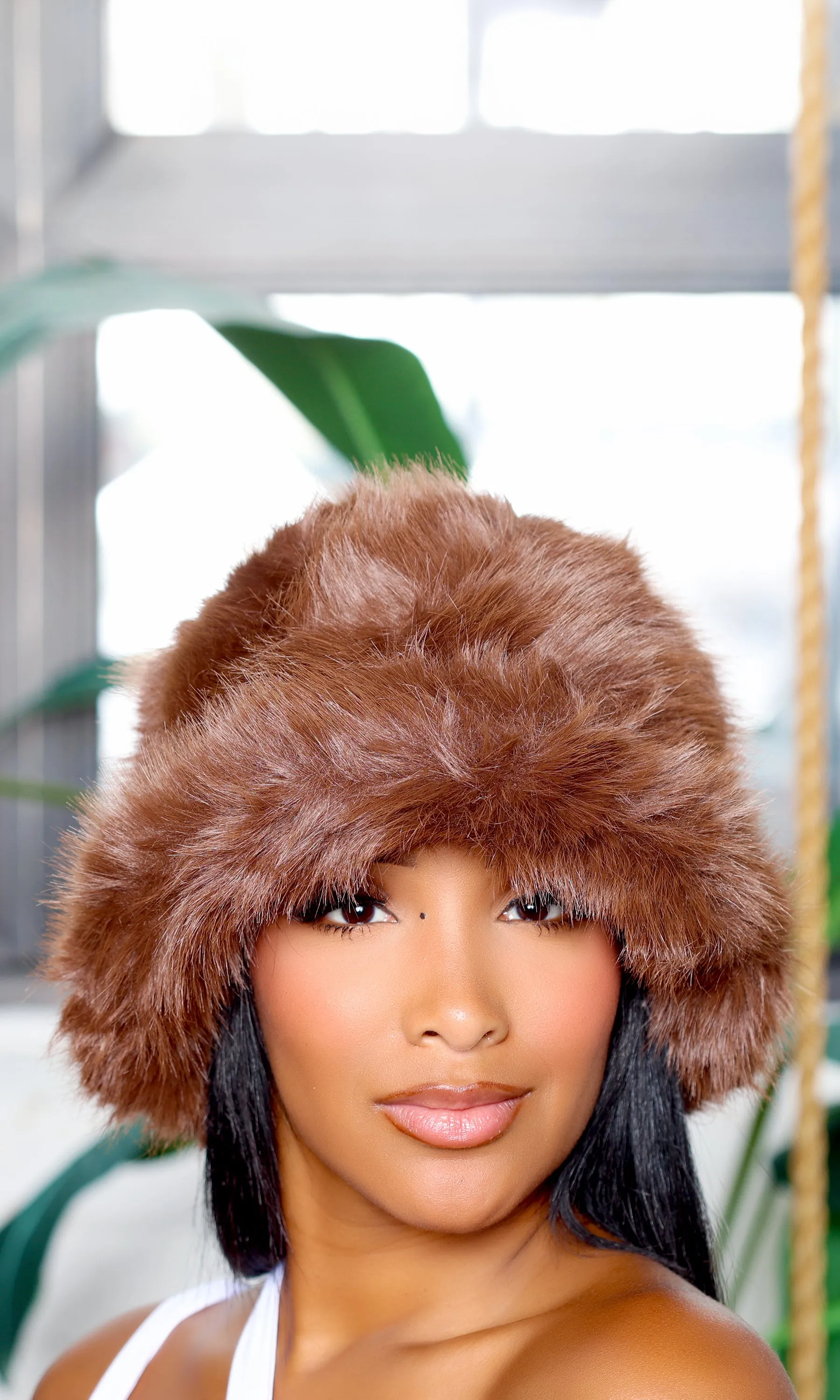 Faux Fur Hat - Coffee sold by Cutely Covered product image thumbnail 2