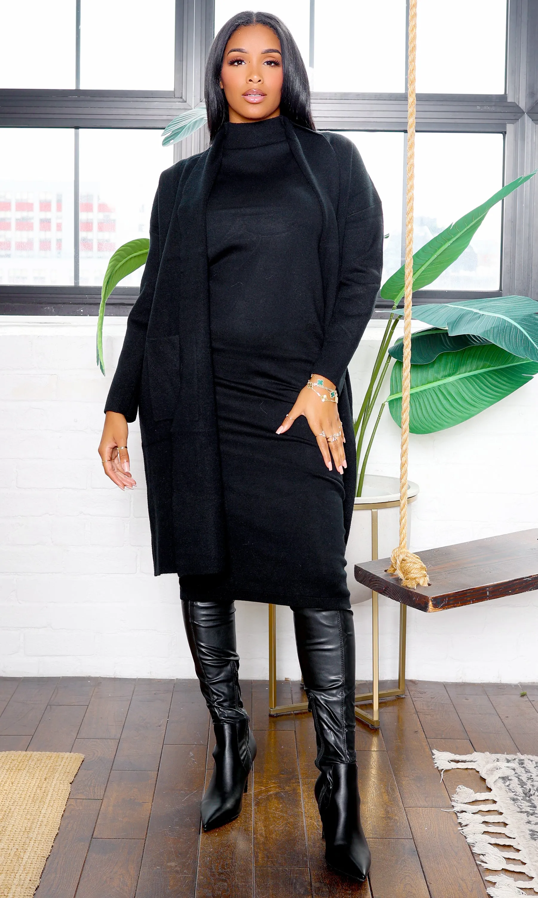 Thigh-High Stiletto Boot - Black sold by Cutely Covered product image thumbnail 4