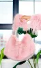 Faux Fur Shoulder Bag with Chain Strap - Skin Pink sold by Cutely Covered