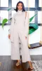 Tia | Turtleneck Top, Cardigan & Wide-Leg Pants Set -Khaki sold by Cutely Covered