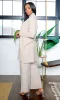 Tia | Turtleneck Top, Cardigan & Wide-Leg Pants Set -Khaki sold by Cutely Covered