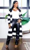 Kelly| Striped Knit Cardigan - Black/Ivory sold by Cutely Covered