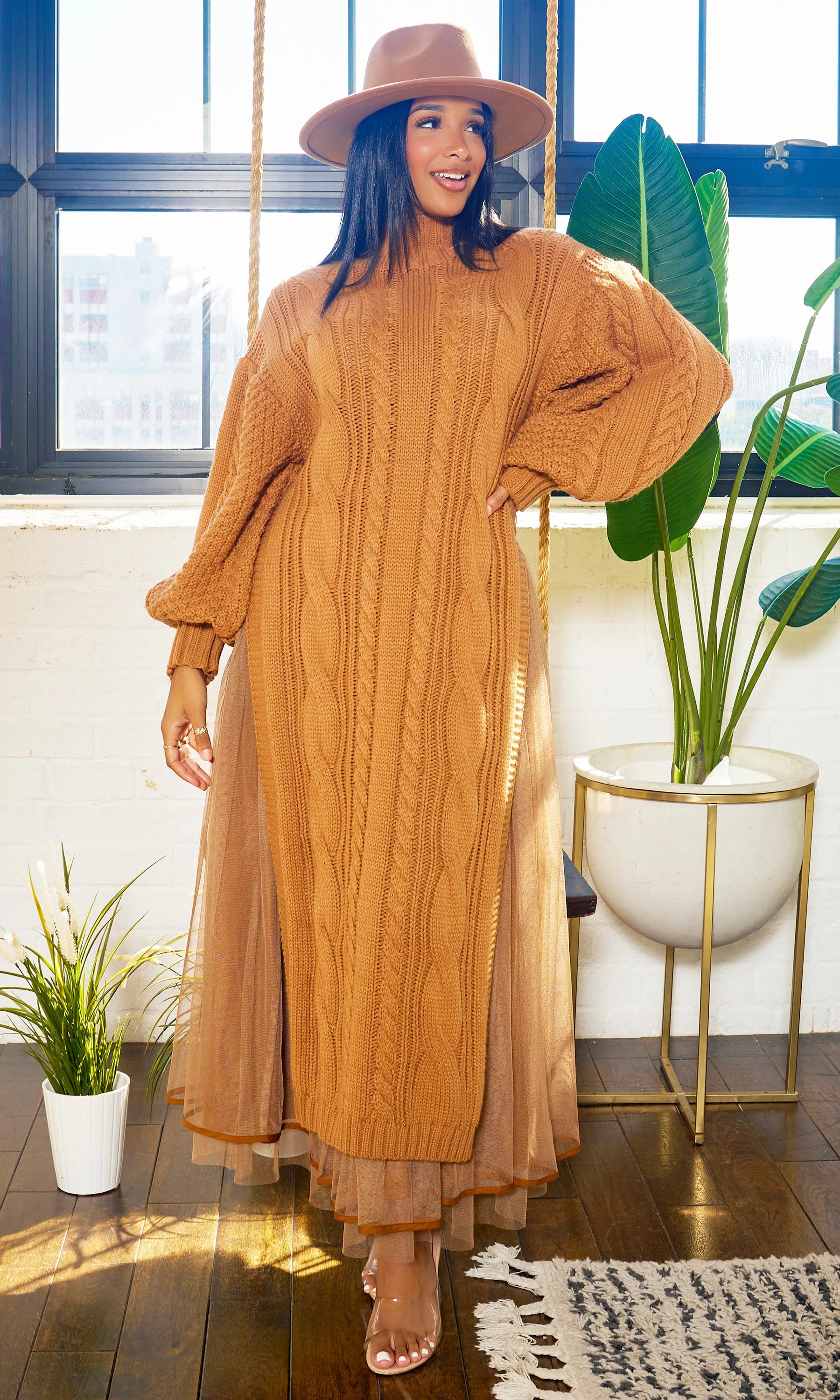 I'm That Girl | Knit Tulle Skirt Set - Brown sold by Cutely Covered product image thumbnail 2