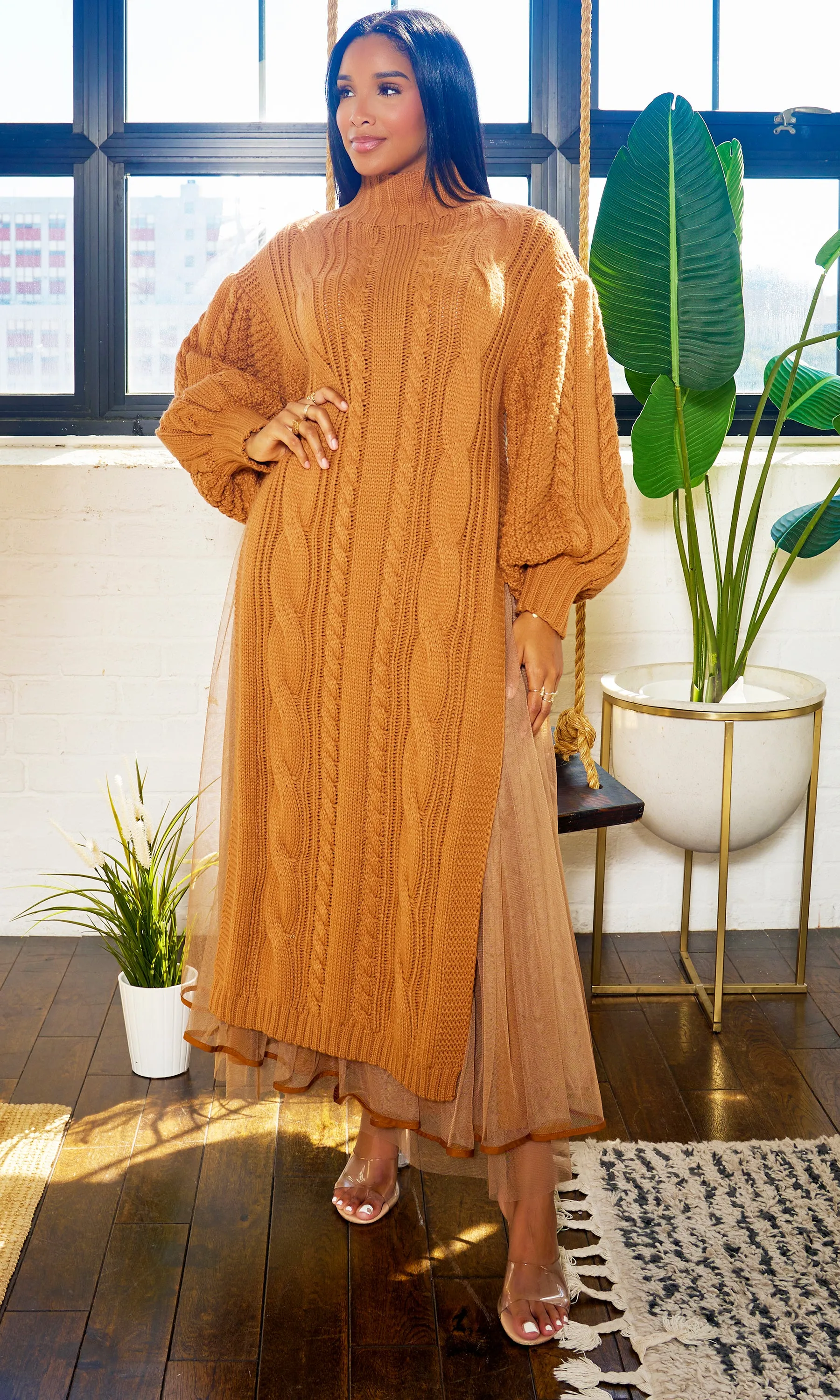 I'm That Girl | Knit Tulle Skirt Set - Brown sold by Cutely Covered product image thumbnail 5