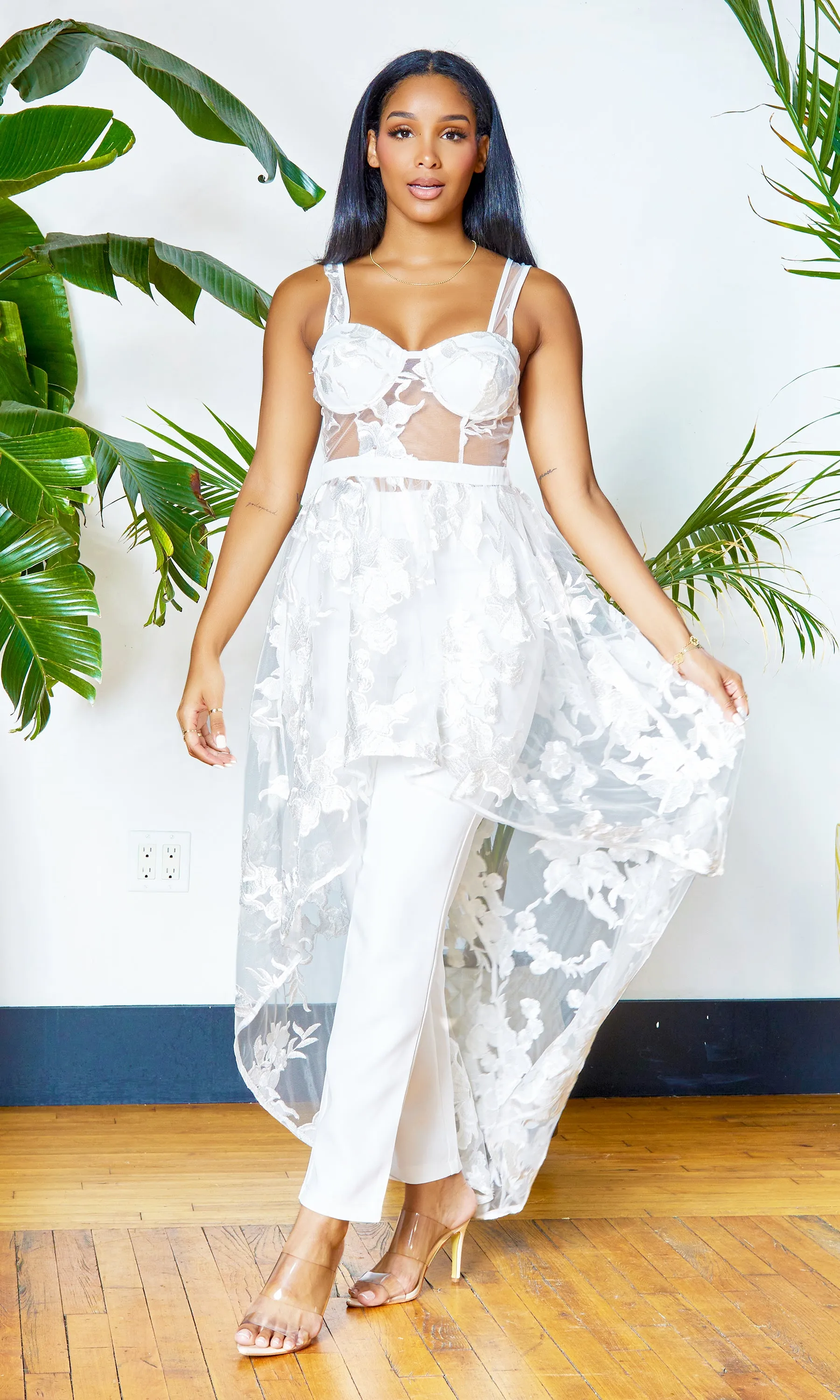 Lace Pant Set - White sold by Cutely Covered product image thumbnail 4