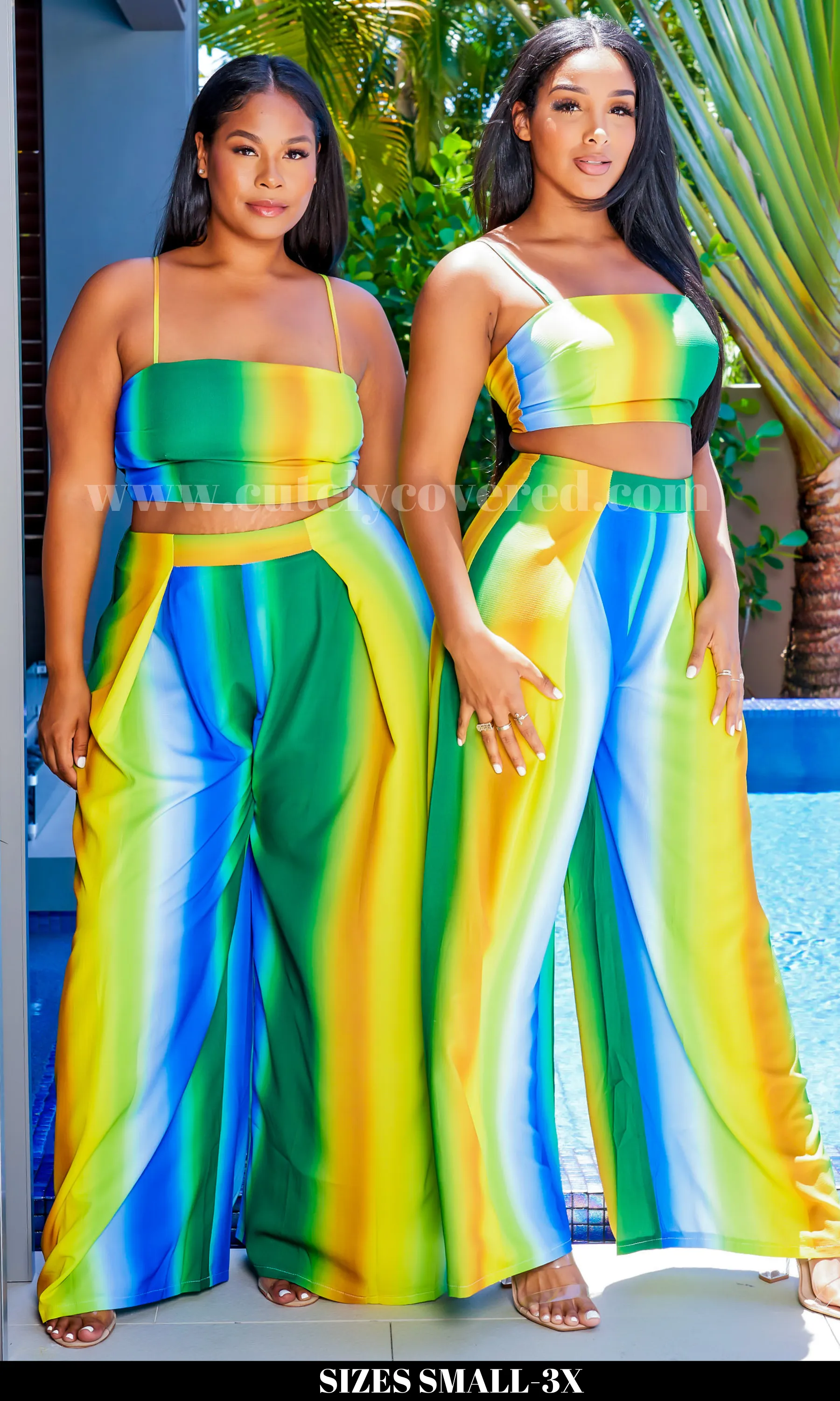 Ombre' for Summer | Resort Wide Leg Pant Set-Final Sale sold by Cutely Covered