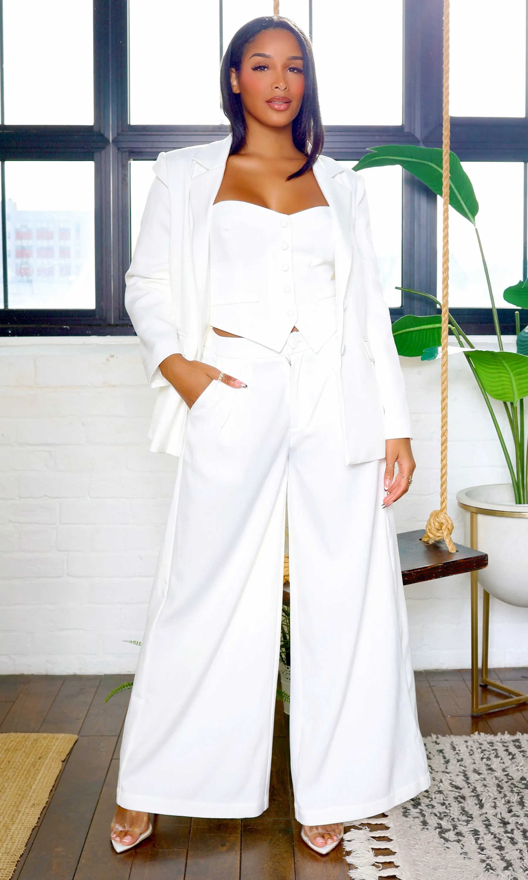 Finley High-Fidelity Cut-Out Tube with Blazer and Wide Pants sold by Cutely Covered product image thumbnail 3