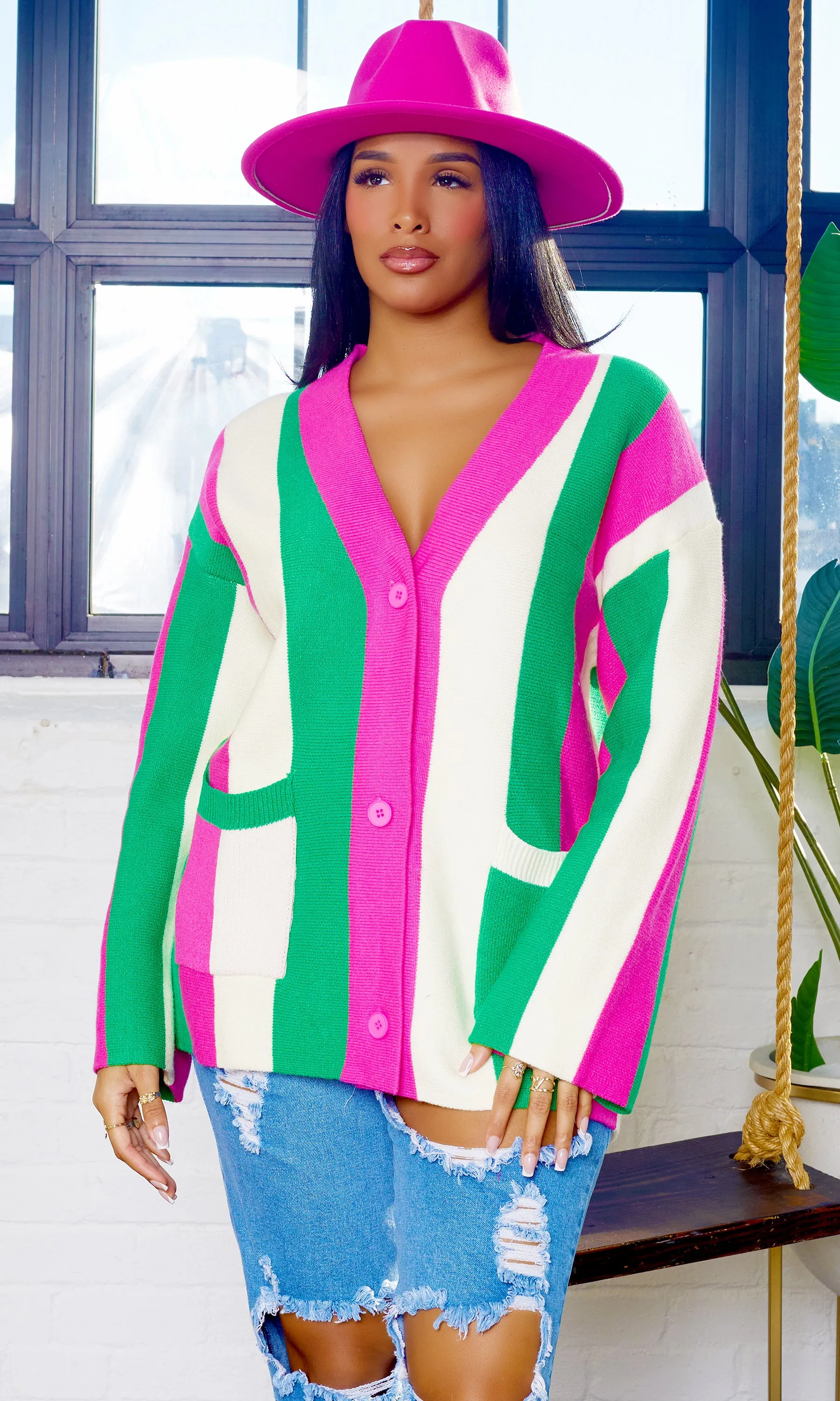 Kamila Knitted Sweater Button Long Sleeved - MultiColor PREORDER sold by Cutely Covered product image thumbnail 5