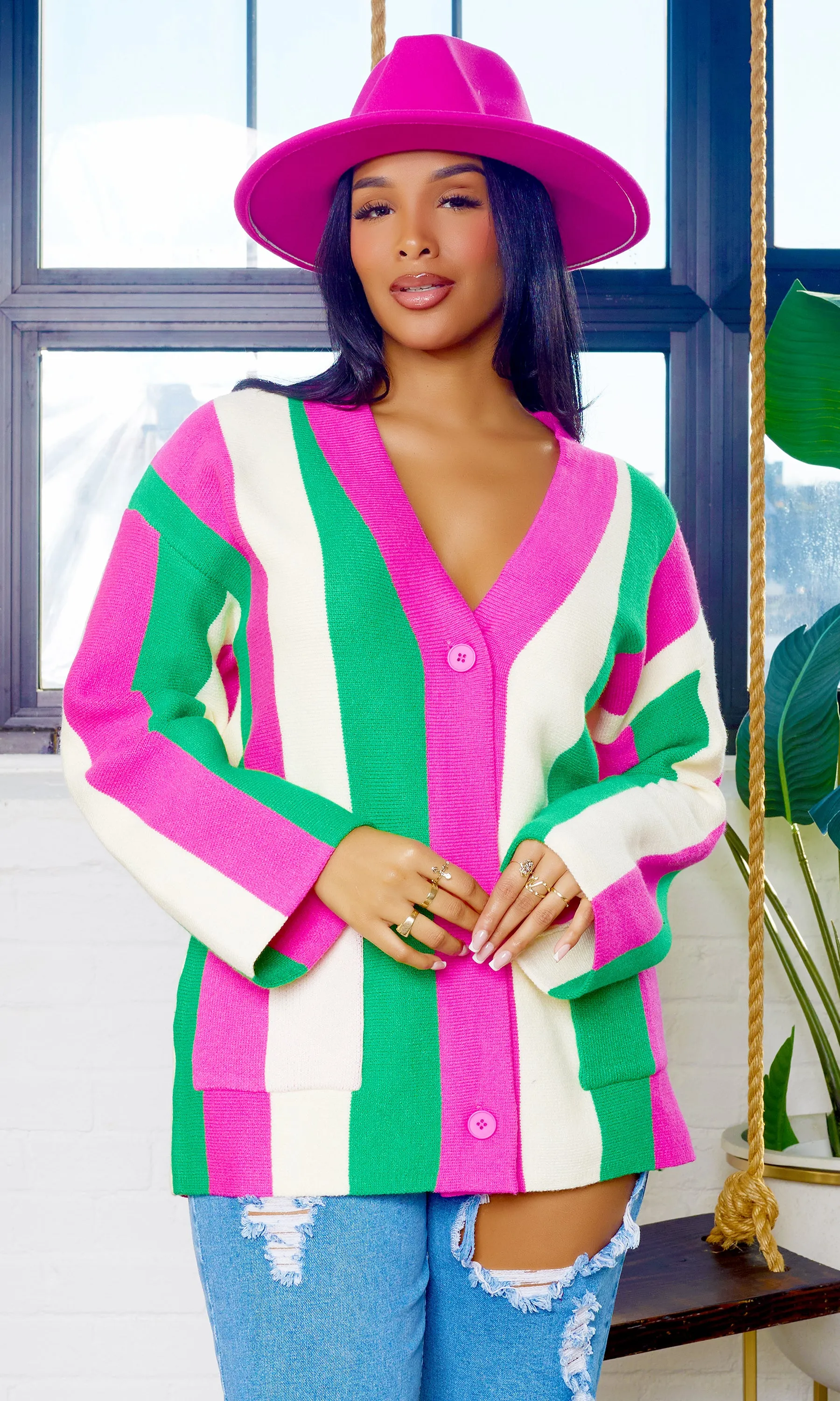 Kamila Knitted Sweater Button Long Sleeved - MultiColor PREORDER sold by Cutely Covered product image thumbnail 2