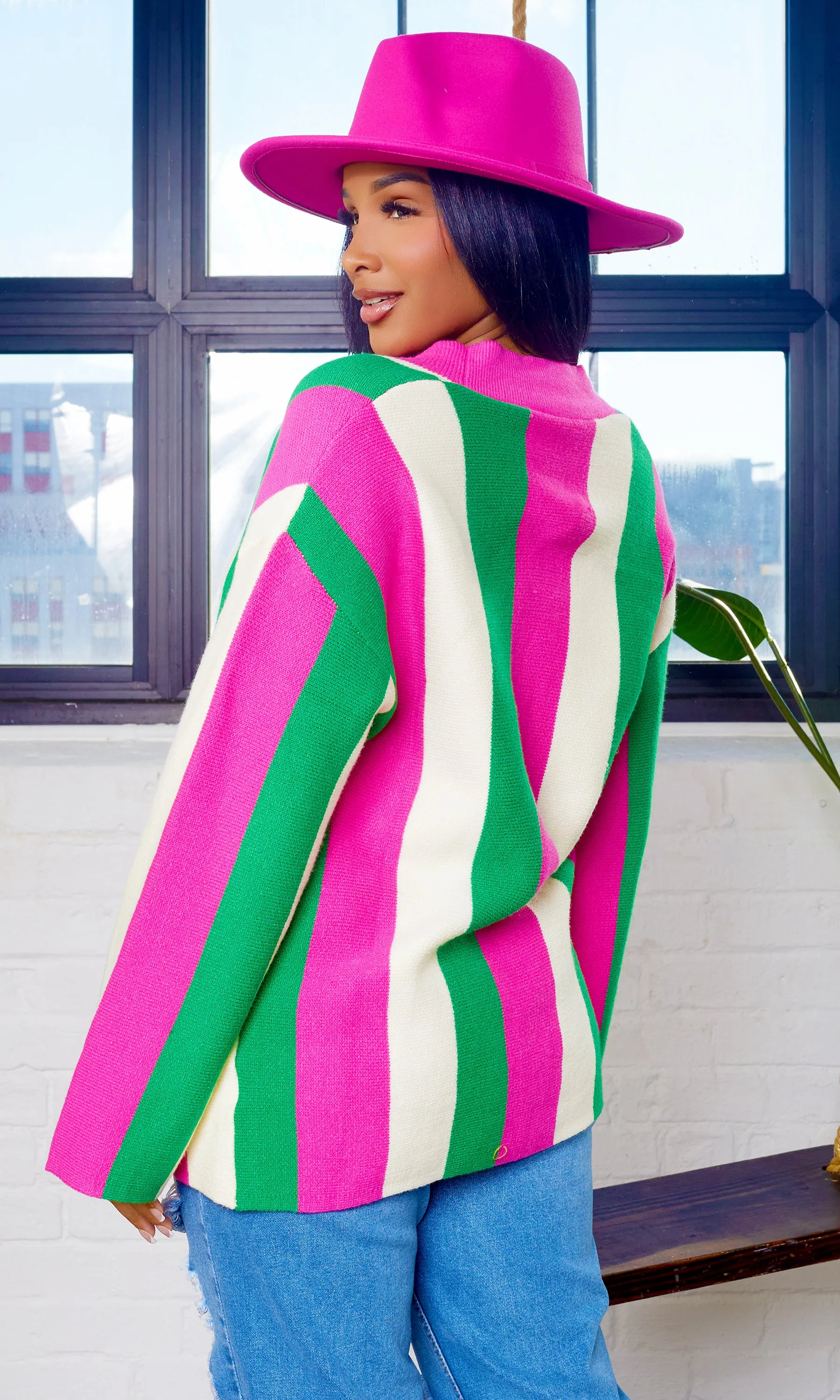 Kamila Knitted Sweater Button Long Sleeved - MultiColor PREORDER sold by Cutely Covered product image thumbnail 3