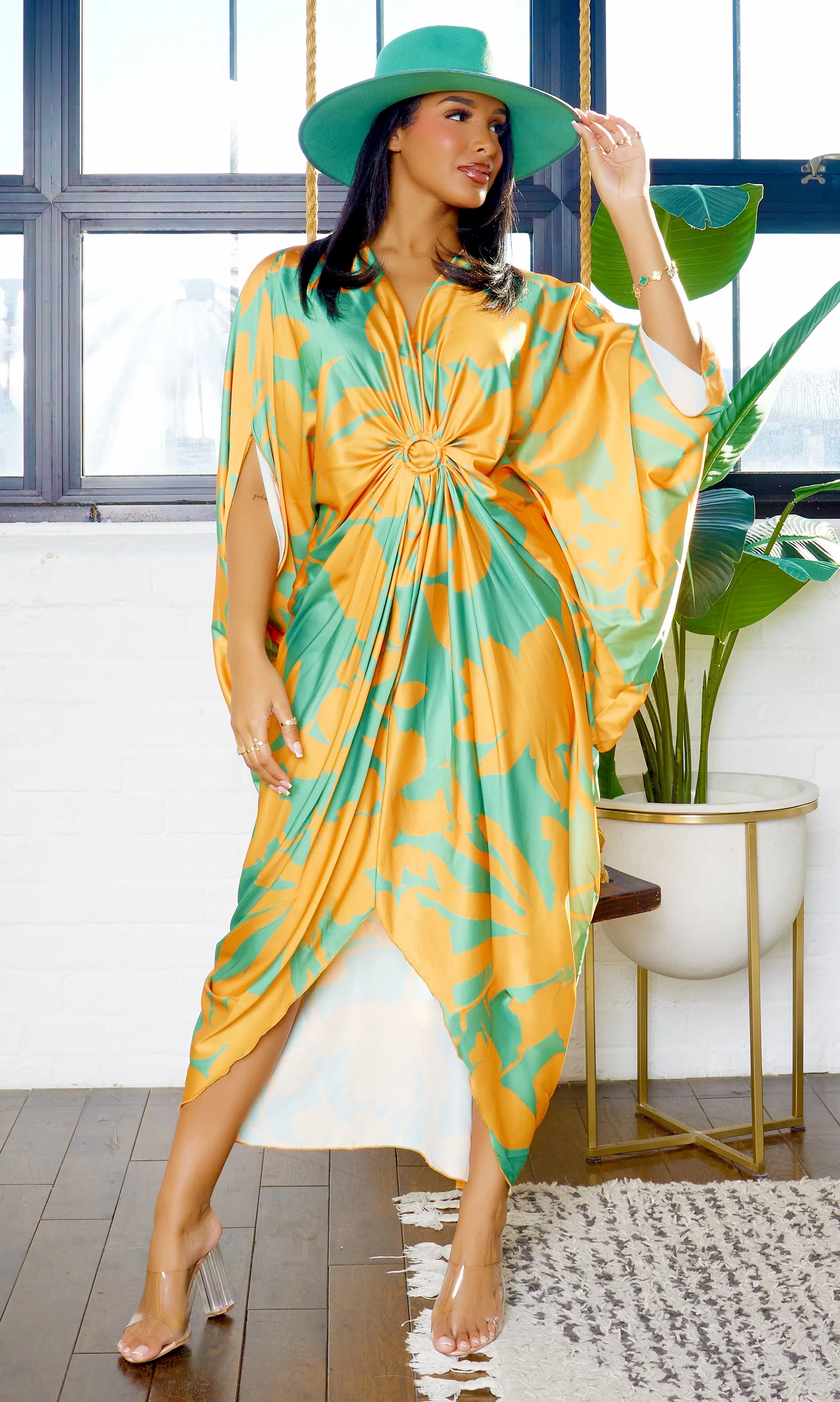 Samara | Floral Print Batwing Dress PREORDER sold by Cutely Covered