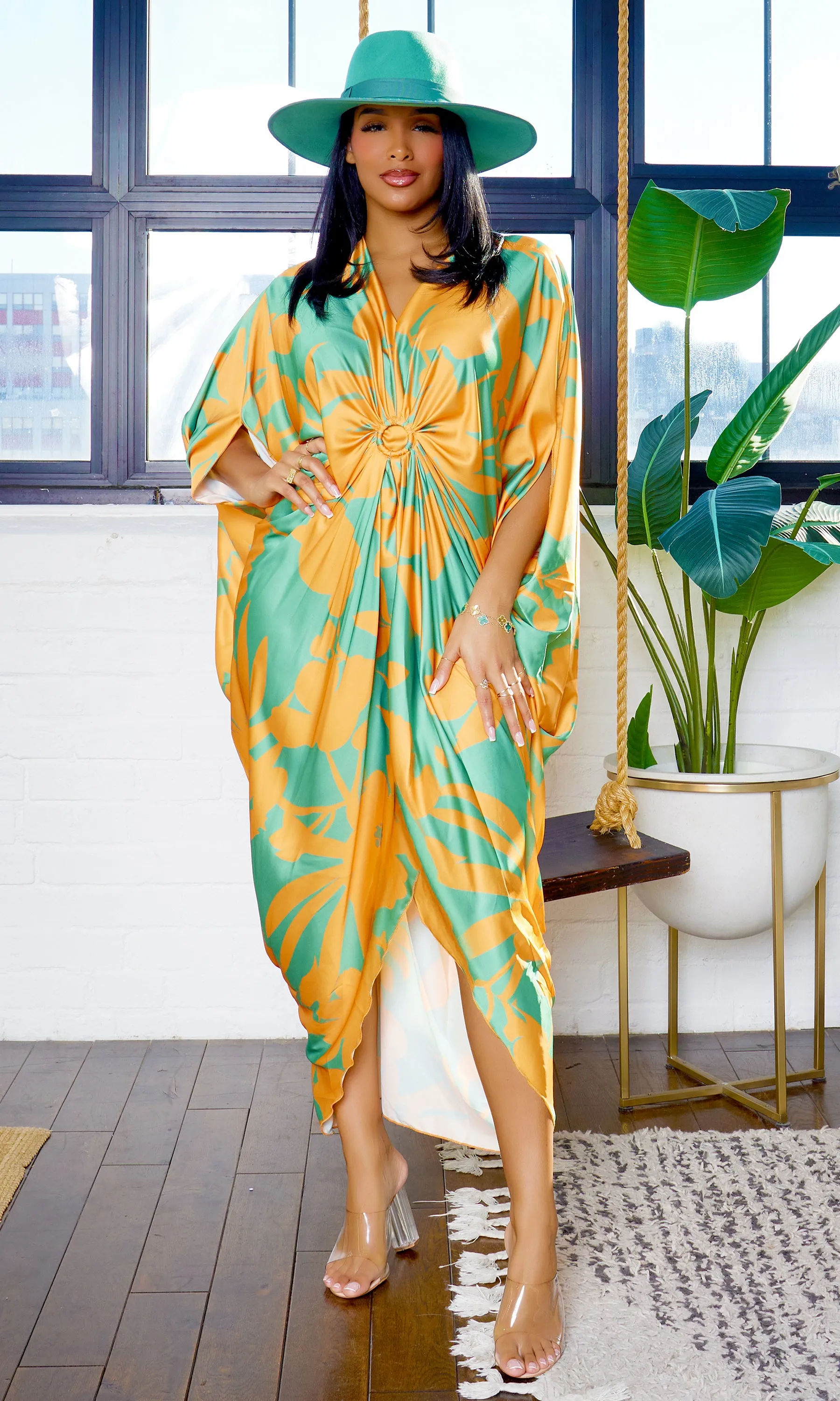 Samara | Floral Print Batwing Dress PREORDER sold by Cutely Covered product image thumbnail 5