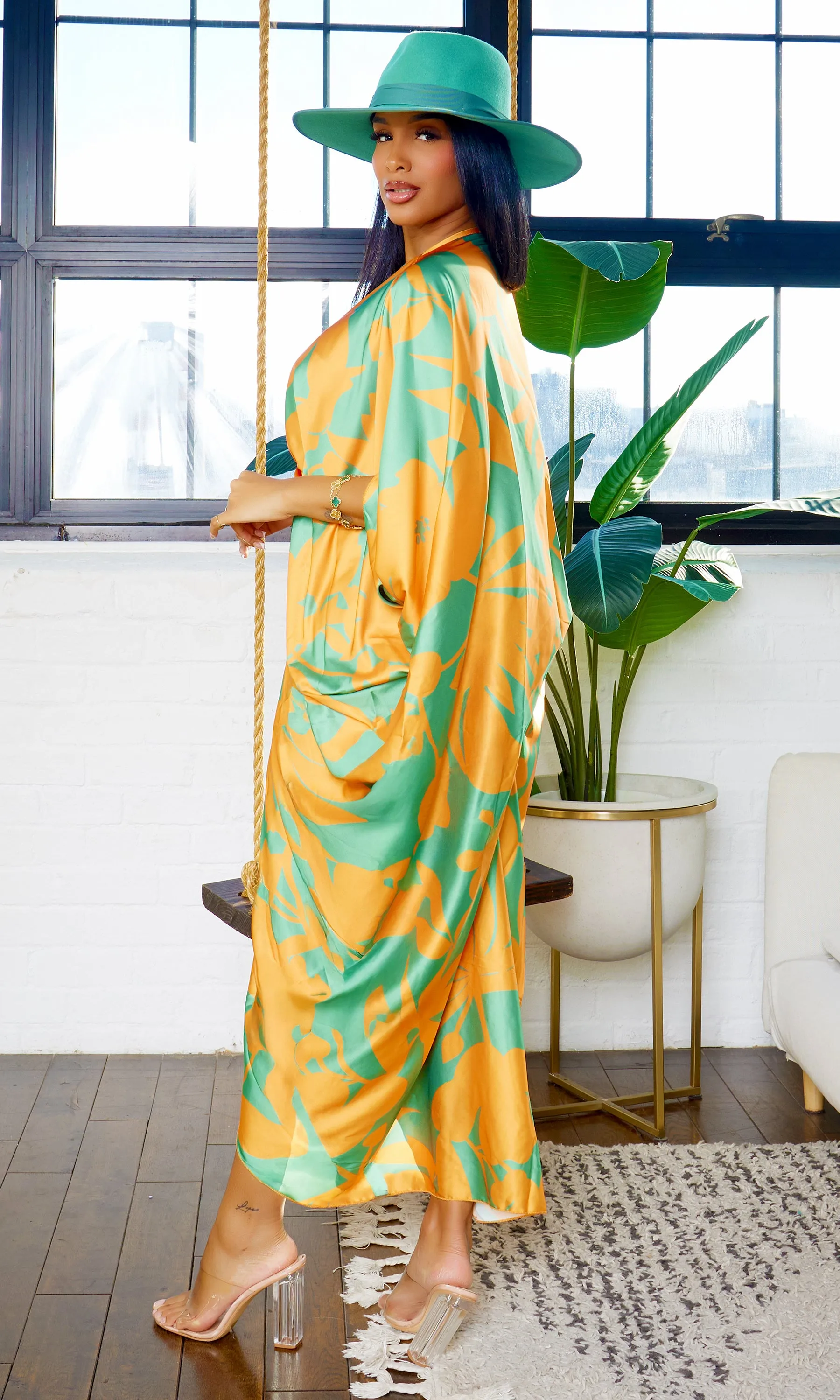 Samara | Floral Print Batwing Dress PREORDER sold by Cutely Covered product image thumbnail 3