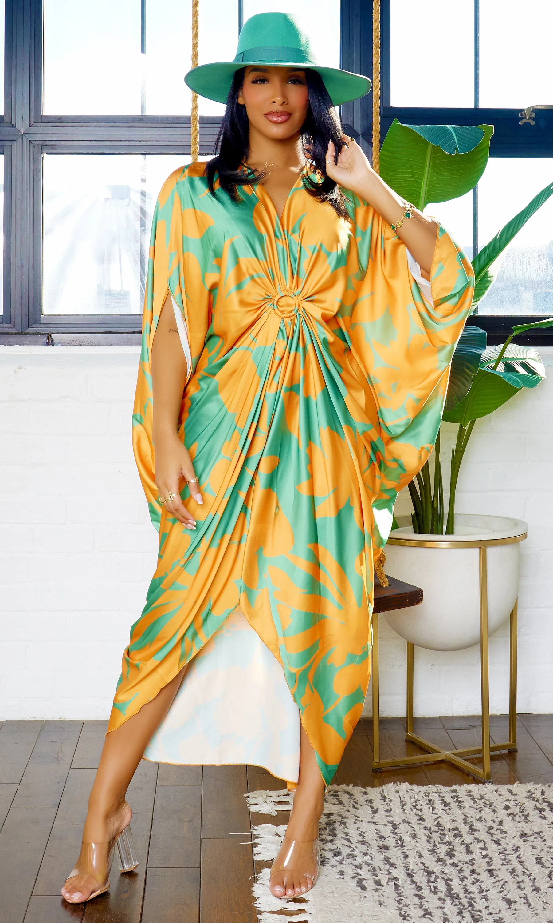 Samara | Floral Print Batwing Dress PREORDER sold by Cutely Covered product image thumbnail 4