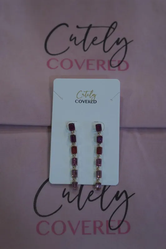Trendy Pink Dangle Earrings sold by Cutely Covered