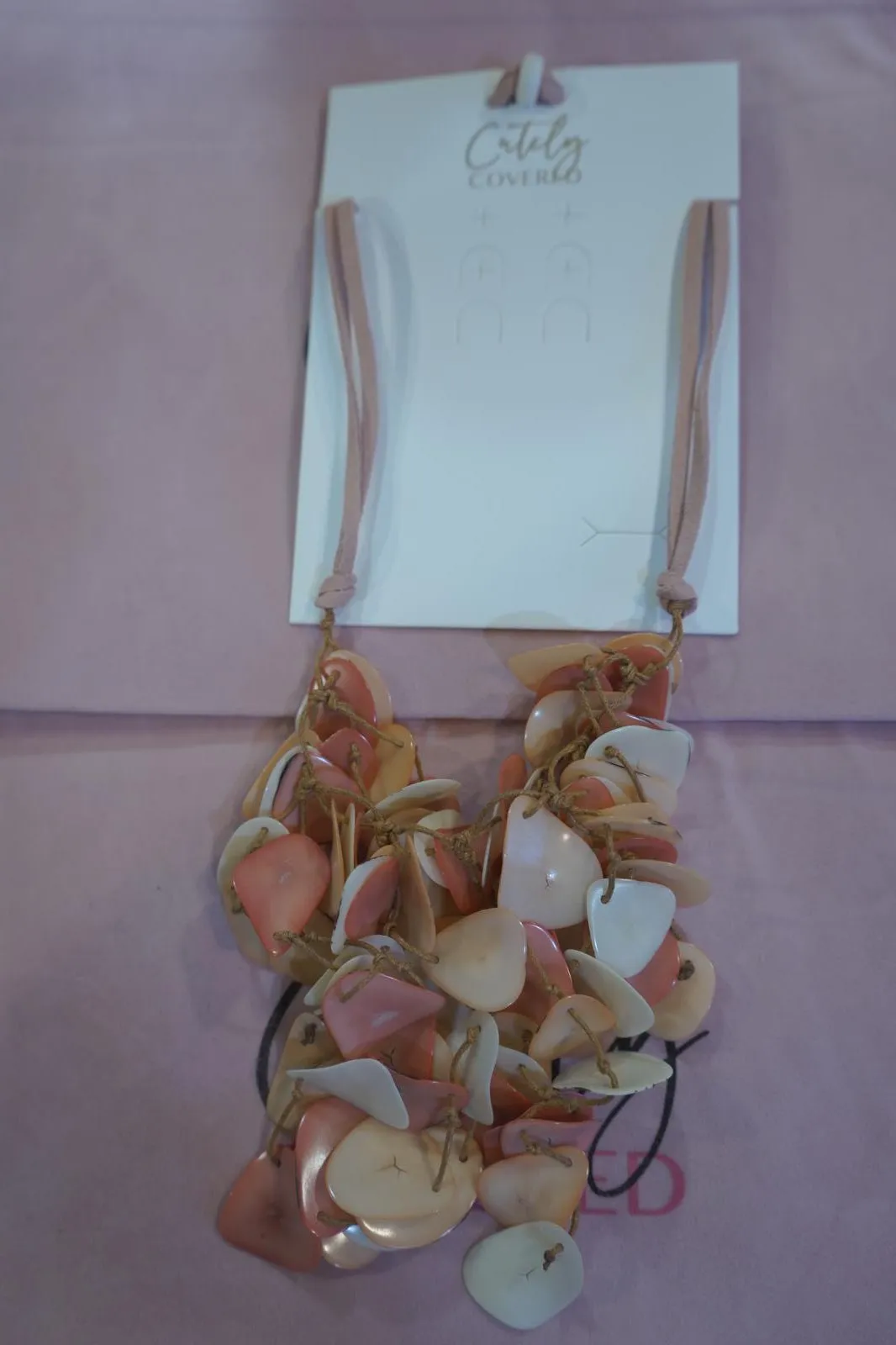 The Ultimate Bib Necklace-Pink Coral sold by Cutely Covered