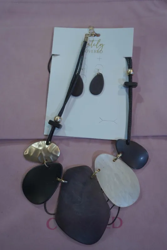 Multi-Strand Necklace & Pendant Earring Set sold by Cutely Covered