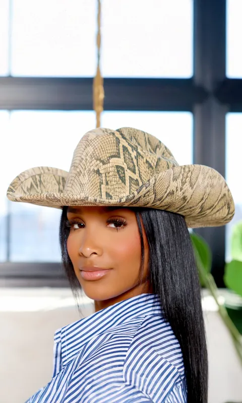 Savannah | Snake-Patterned Cowboy Hat sold by Cutely Covered
