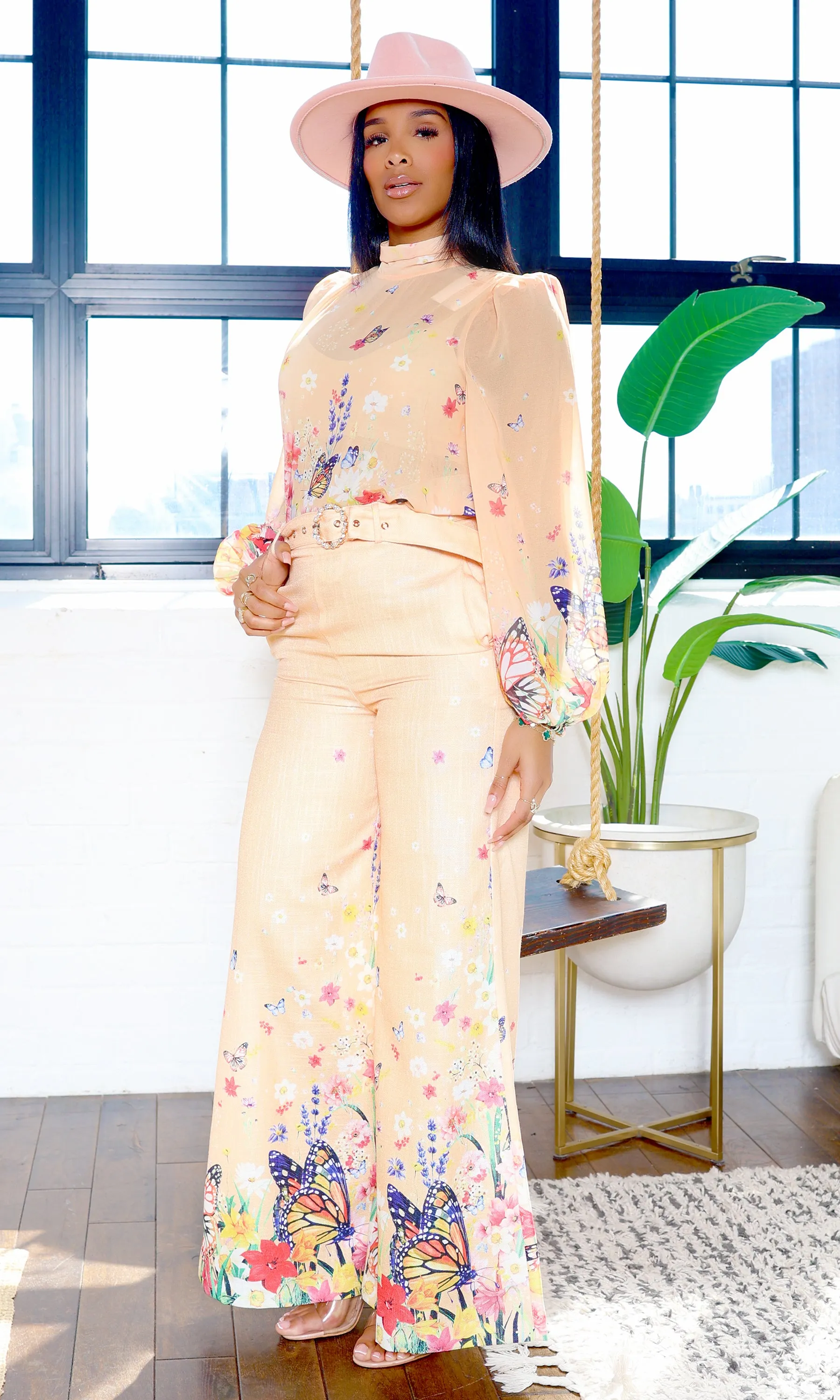 Celine Butterfly Pants Set - Light Peach sold by Cutely Covered product image thumbnail 2