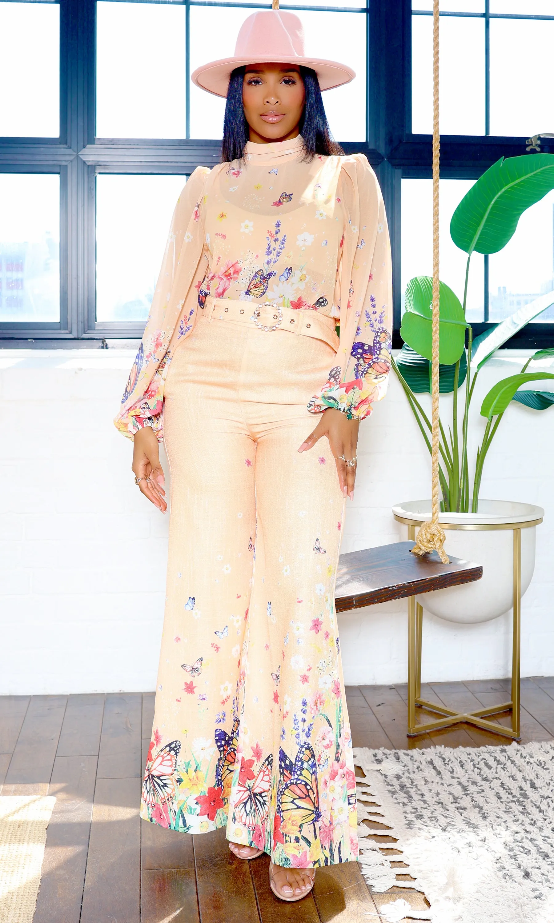 Celine Butterfly Pants Set - Light Peach sold by Cutely Covered product image thumbnail 4