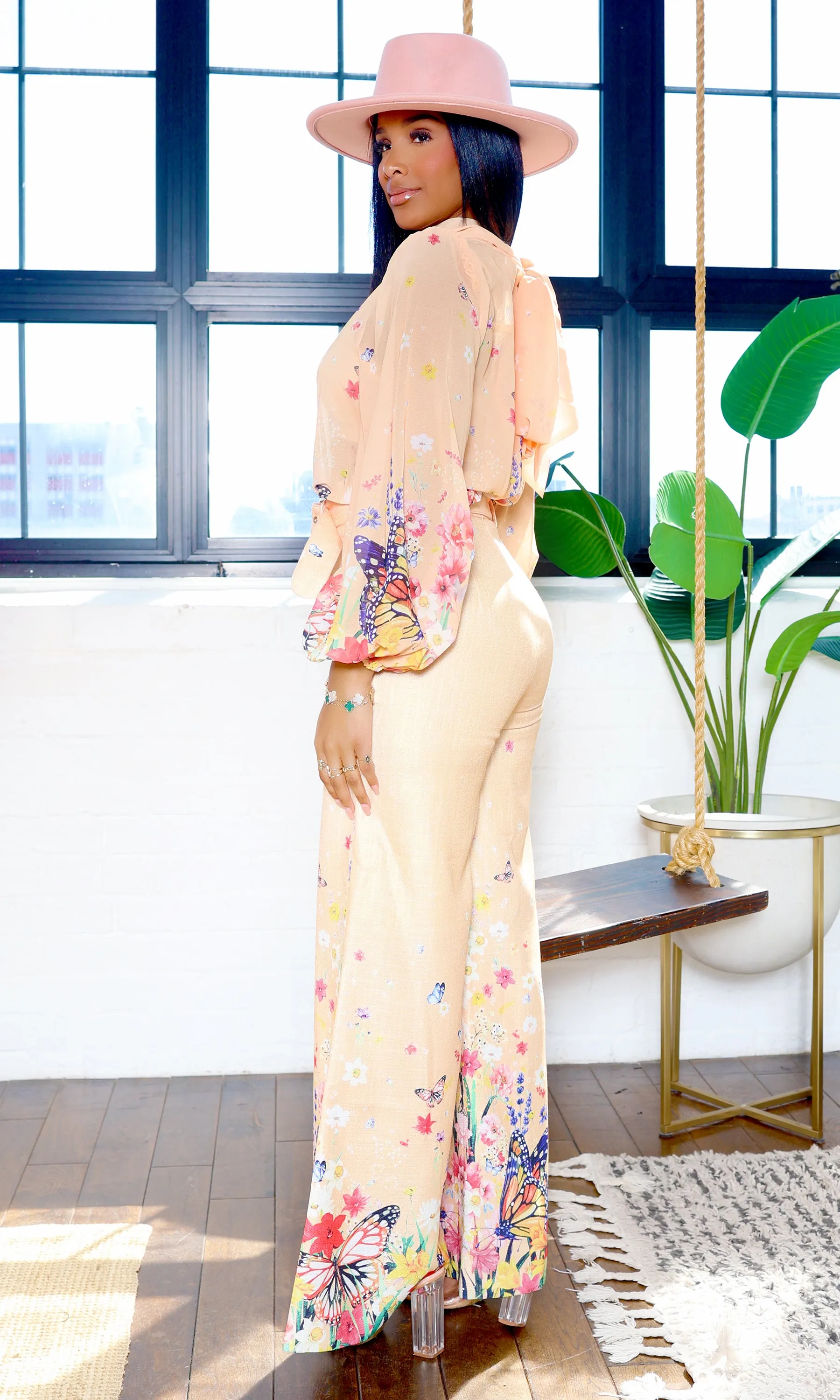 Celine Butterfly Pants Set - Light Peach sold by Cutely Covered product image thumbnail 3