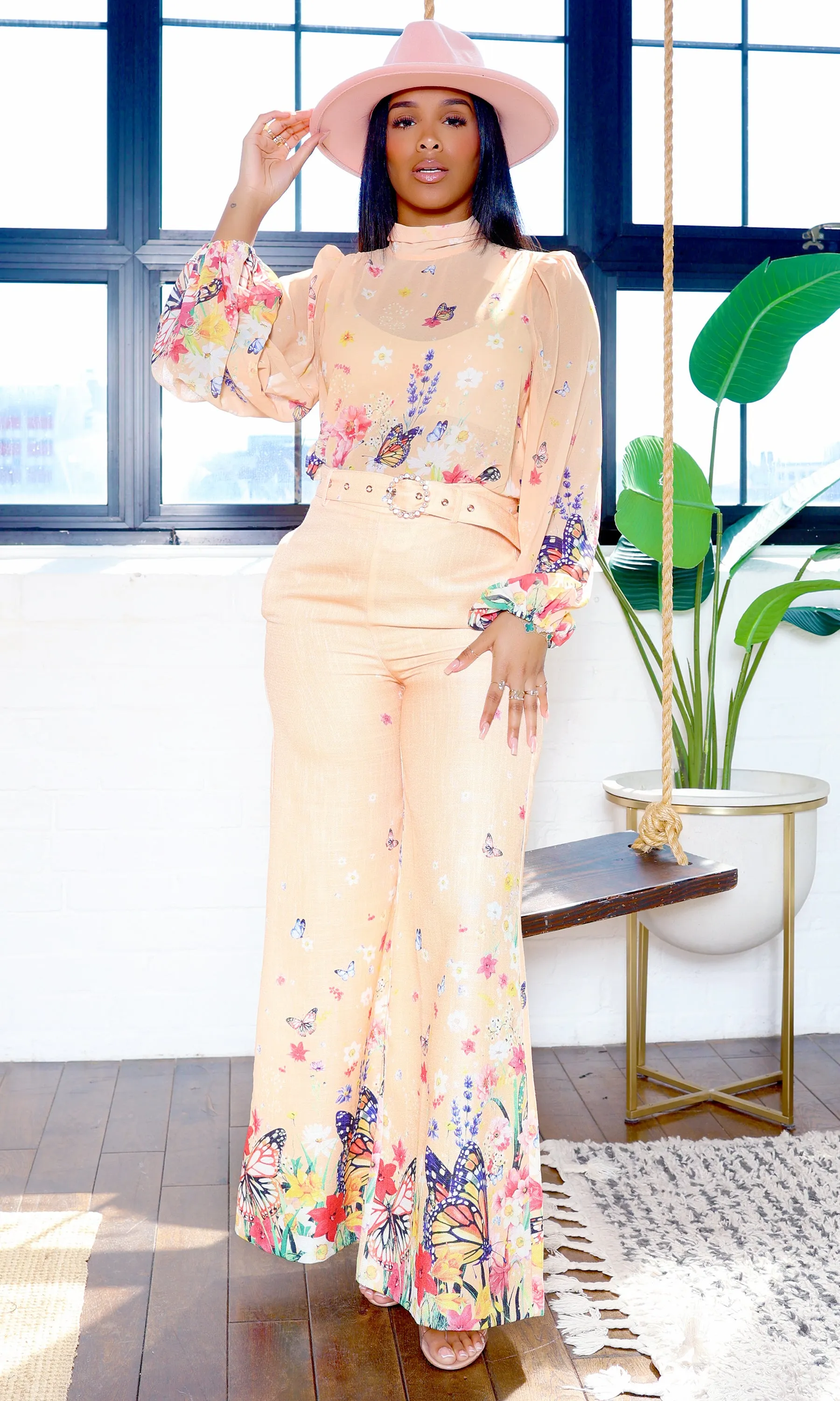 Celine Butterfly Pants Set - Light Peach sold by Cutely Covered product image thumbnail 5