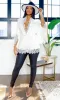 Nicole Lace-Detail Blazer - White sold by Cutely Covered