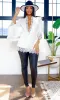 Nicole Lace-Detail Blazer - White sold by Cutely Covered