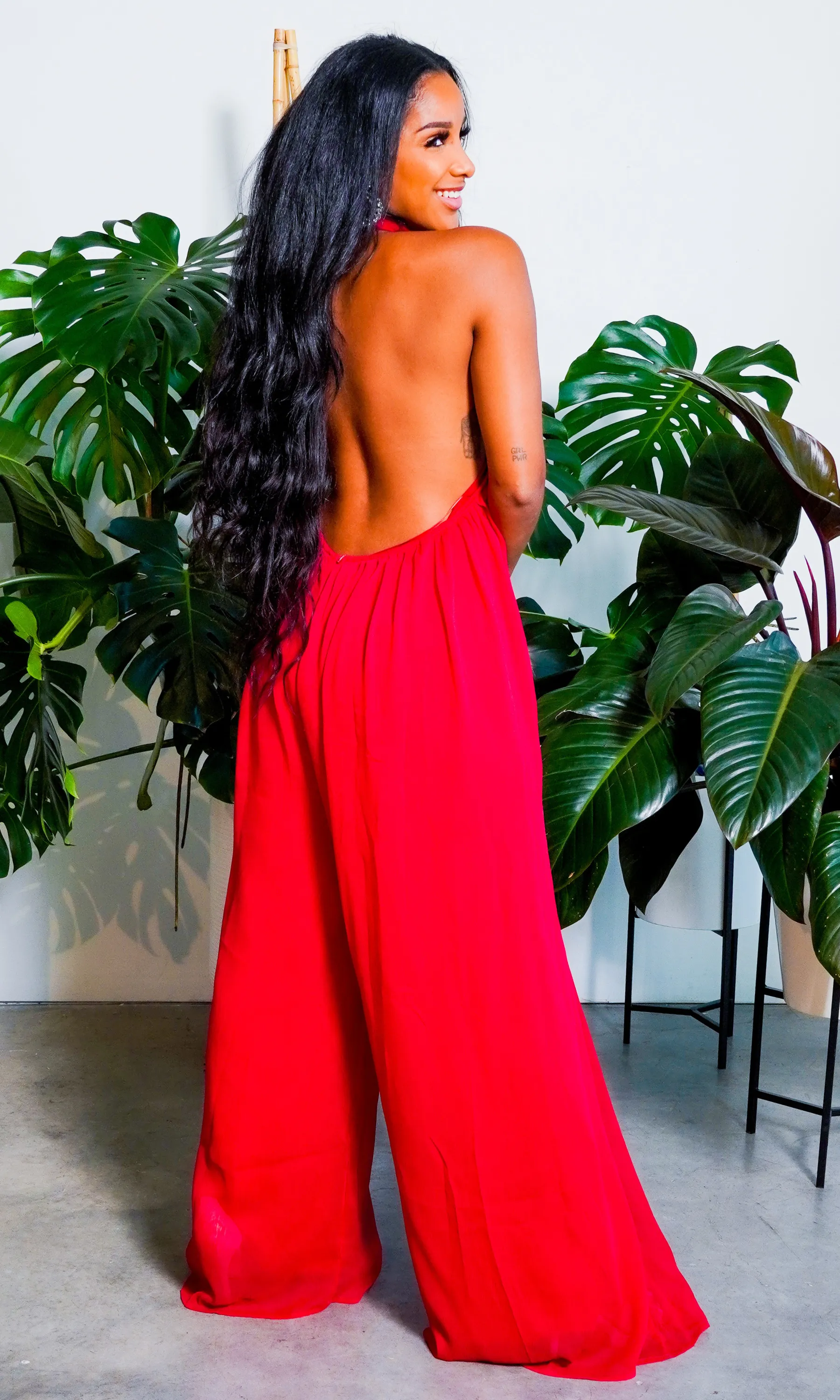 Cute & Casual l Halter Loose Jumpsuit - Wine PREORDER sold by Cutely Covered product image thumbnail 2