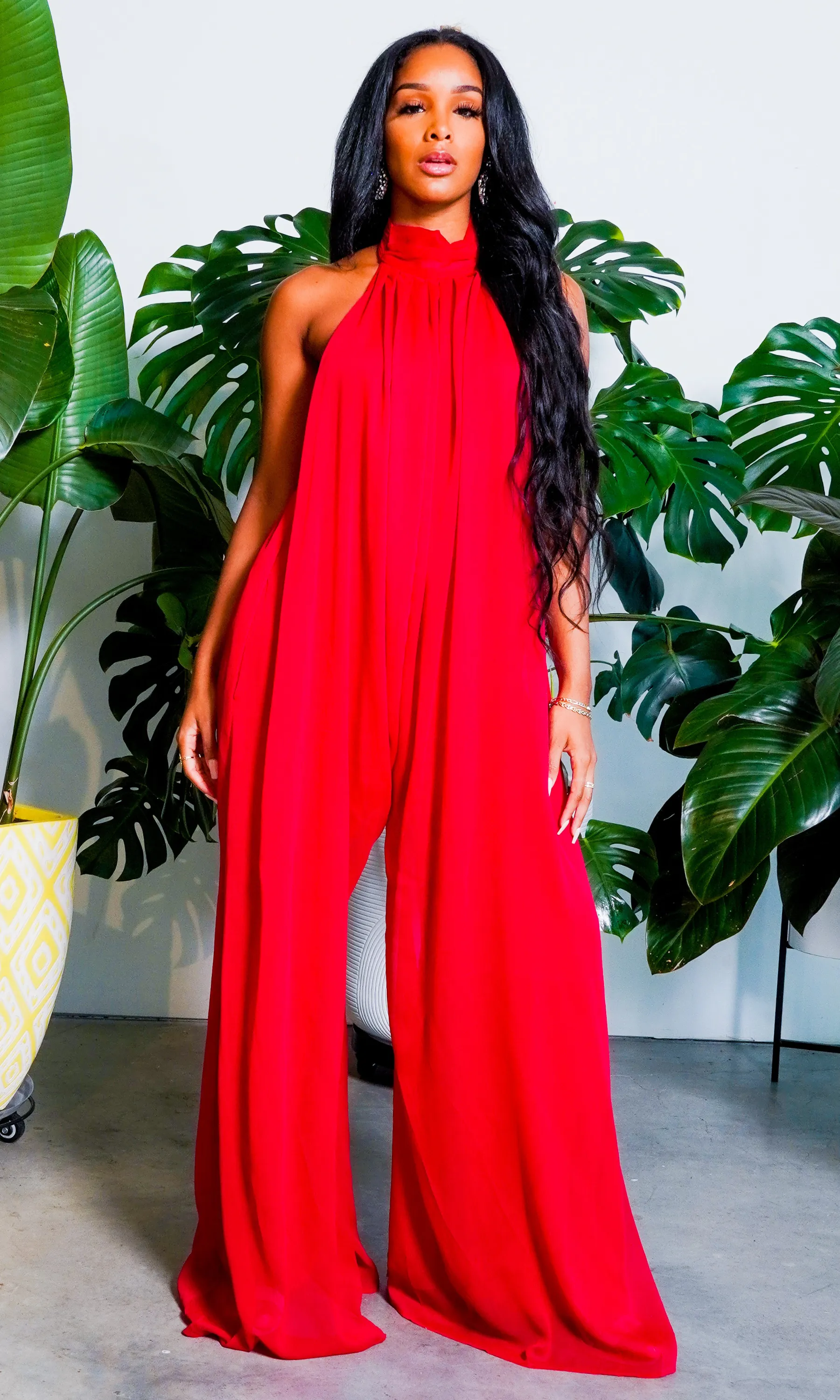 Cute & Casual l Halter Loose Jumpsuit - Wine PREORDER sold by Cutely Covered product image thumbnail 4