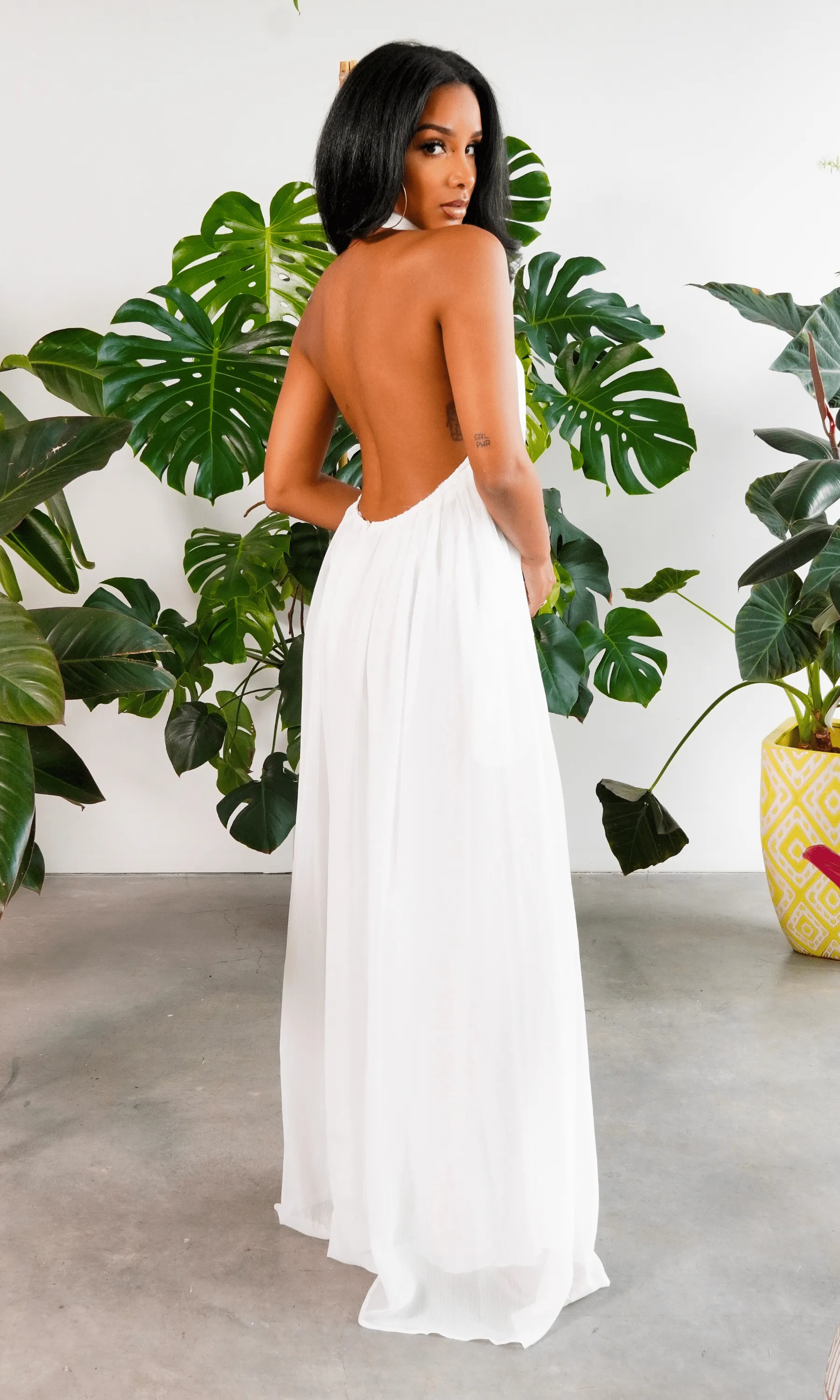 Cute & Casual l Halter Loose Jumpsuit - White PREORDER sold by Cutely Covered product image thumbnail 3