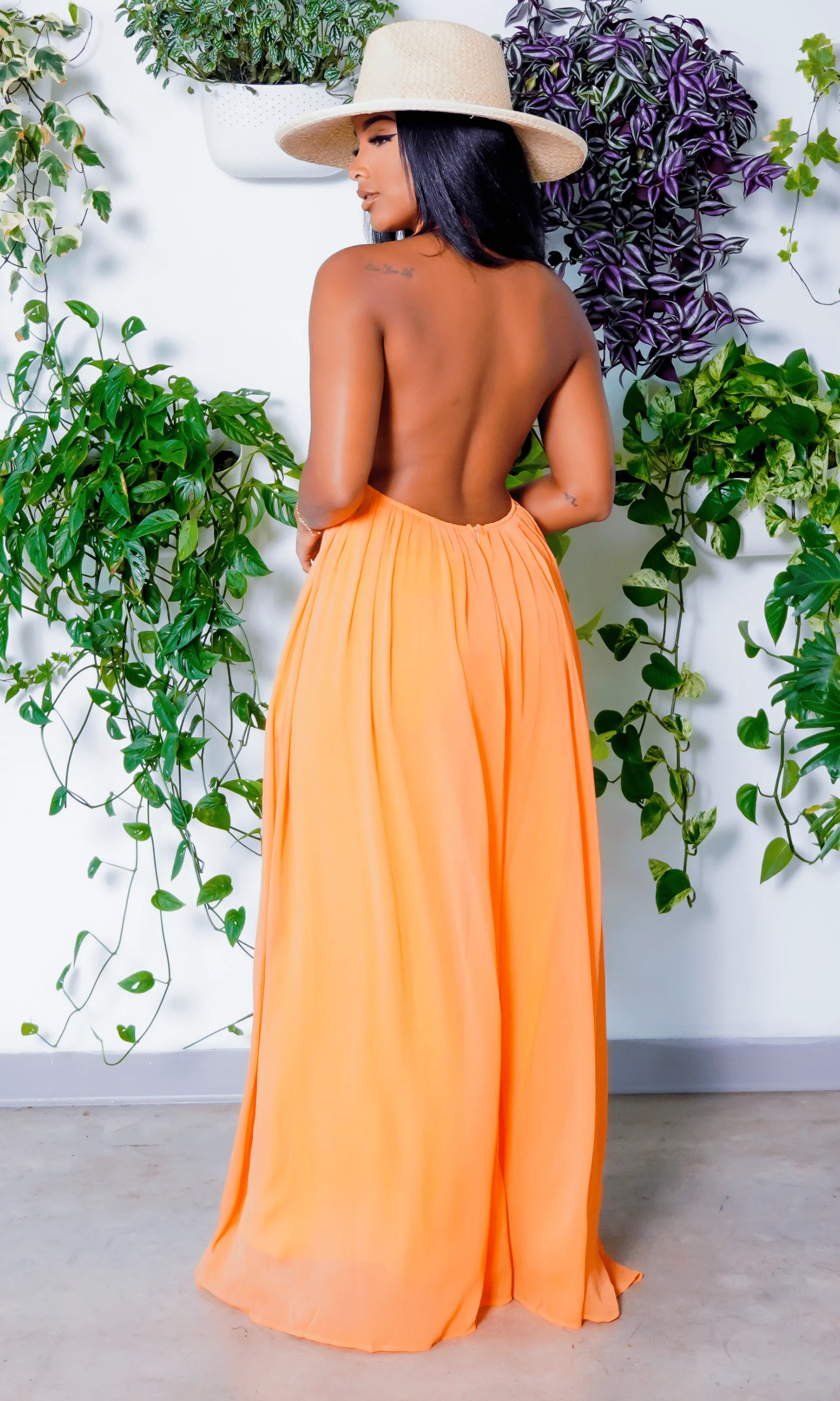 Cute & Casual l Halter Loose Jumpsuit - Orange PREORDER sold by Cutely Covered product image thumbnail 2