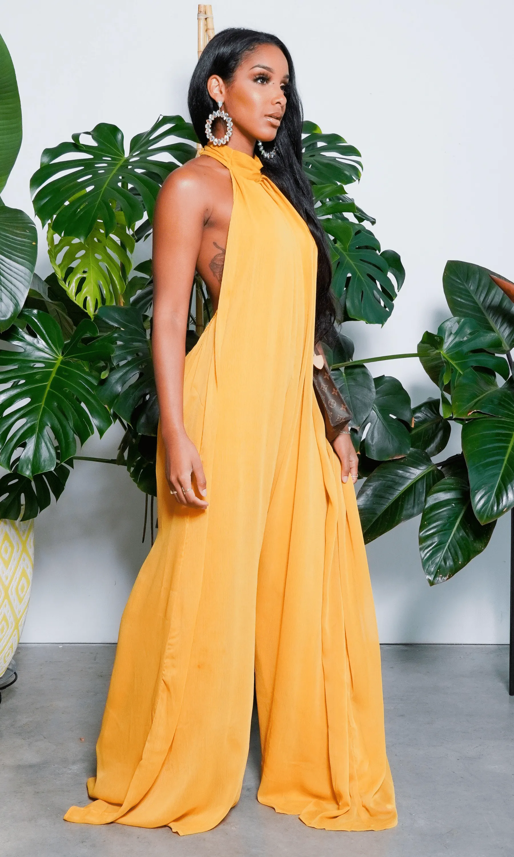 Cute & Casual l Halter Loose Jumpsuit - Tangerine PREORDER sold by Cutely Covered product image thumbnail 4