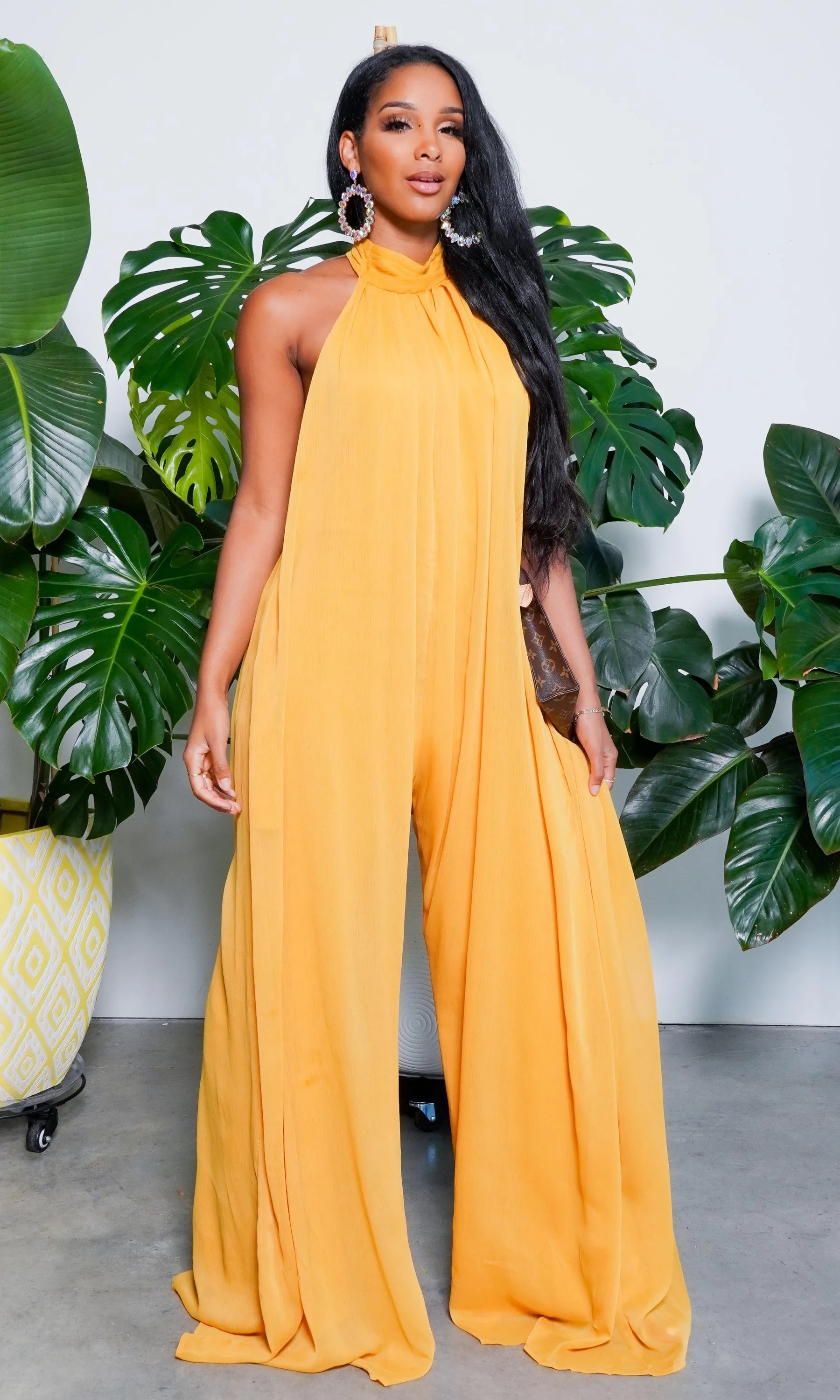 Cute & Casual l Halter Loose Jumpsuit - Tangerine PREORDER sold by Cutely Covered product image thumbnail 3