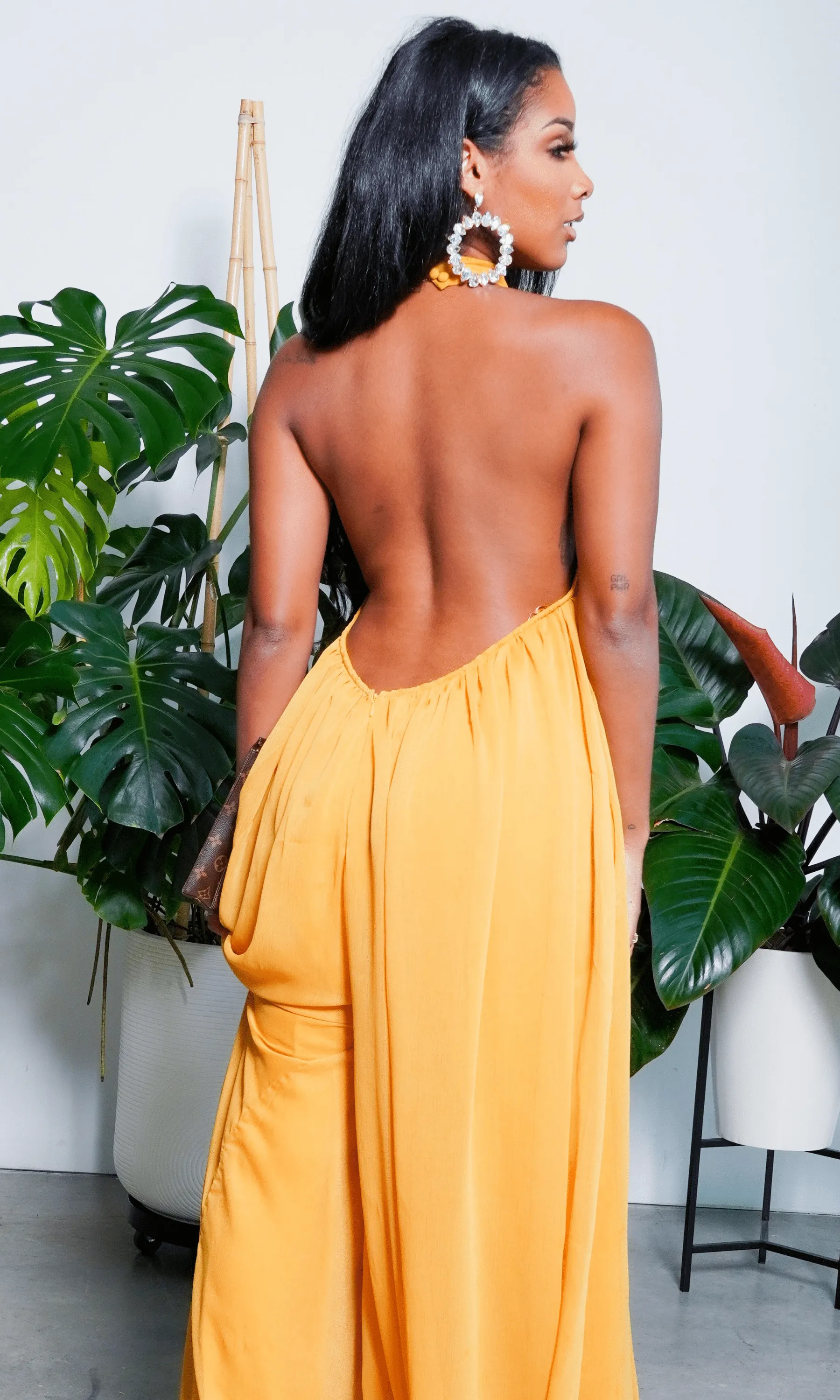 Cute & Casual l Halter Loose Jumpsuit - Tangerine PREORDER sold by Cutely Covered product image thumbnail 2