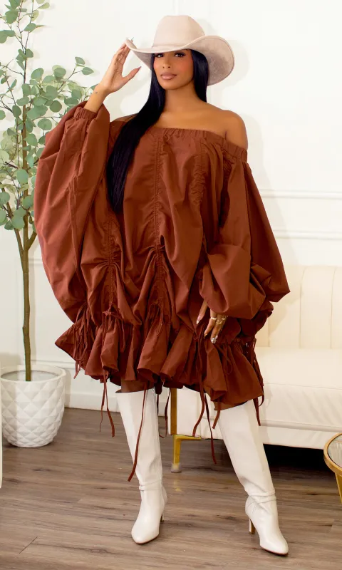 Lauren Off Shoulder Boho Dress sold by Cutely Covered